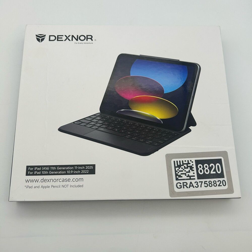 DEXNOR Keyboard Case for iPad A16 11th Gen (2025)/iPad 10th Gen 10.9 Inch (2022)